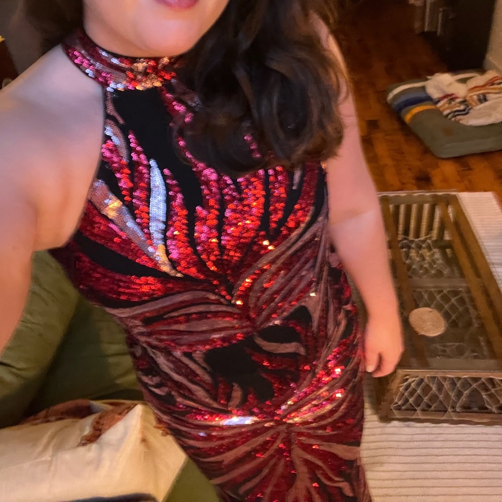 Sequin Halter Neck Mermaid Dress - Picture 7 of 7